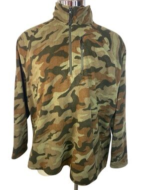 Starter Camouflage Quarter-Zip Fleece Pullover Jacket Men’s 3XL